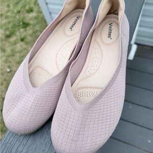 Women's Dusty Pink Slip-On Knit Flats